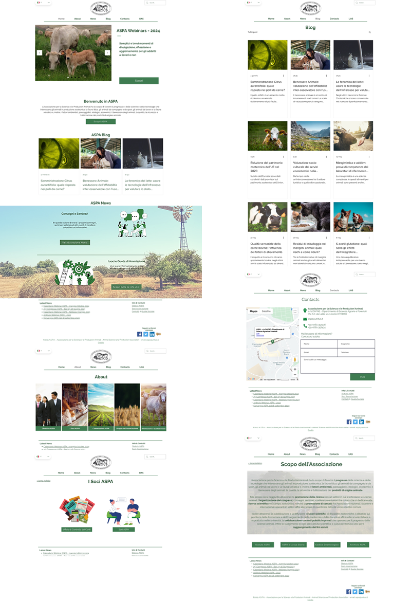 web design creazione sito web ASPA Associazione per la Scienza e le Produzioni Animali narame media agency sardegna